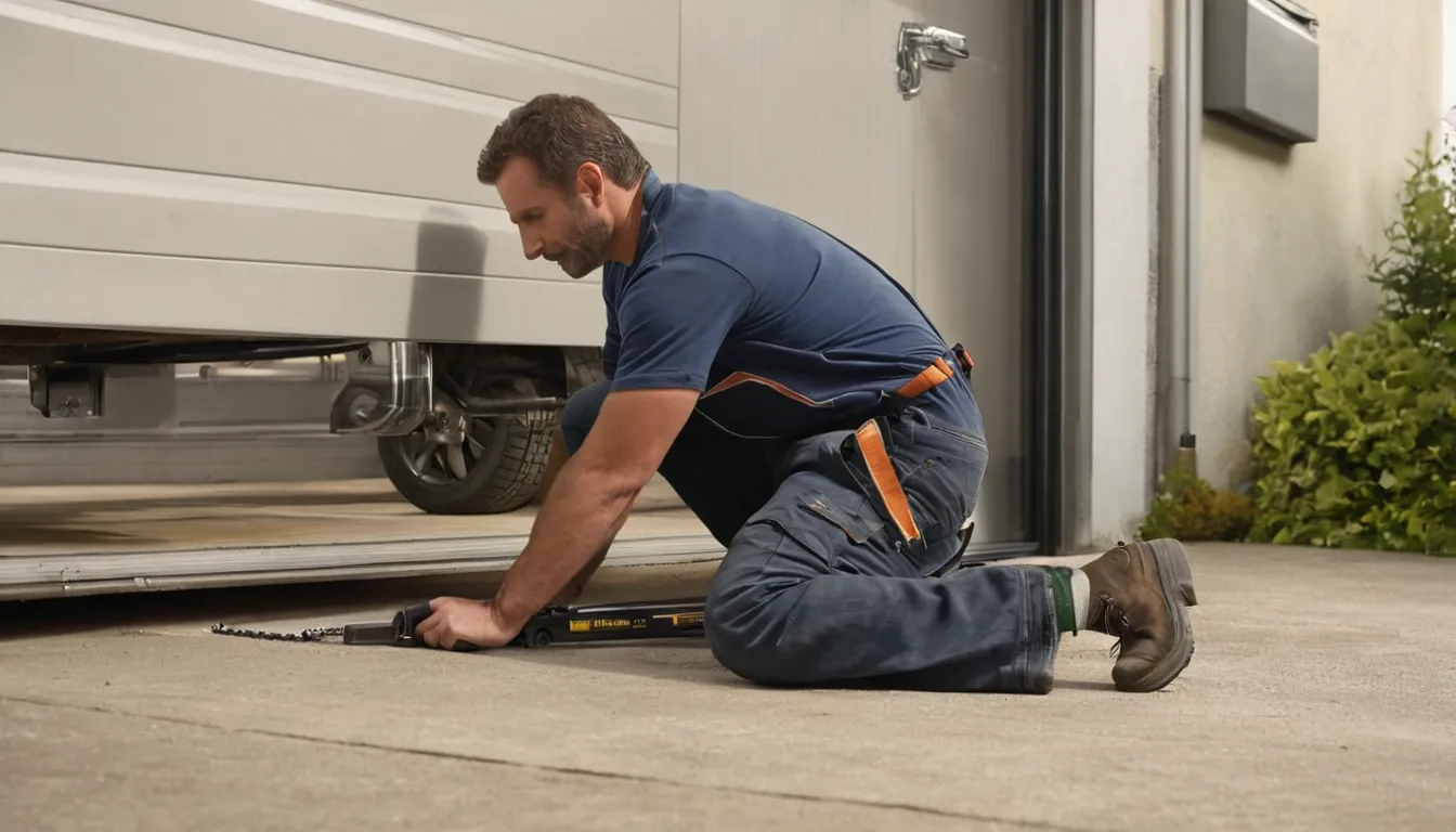 A local garage door provider checking a door track in the Yucaipa area